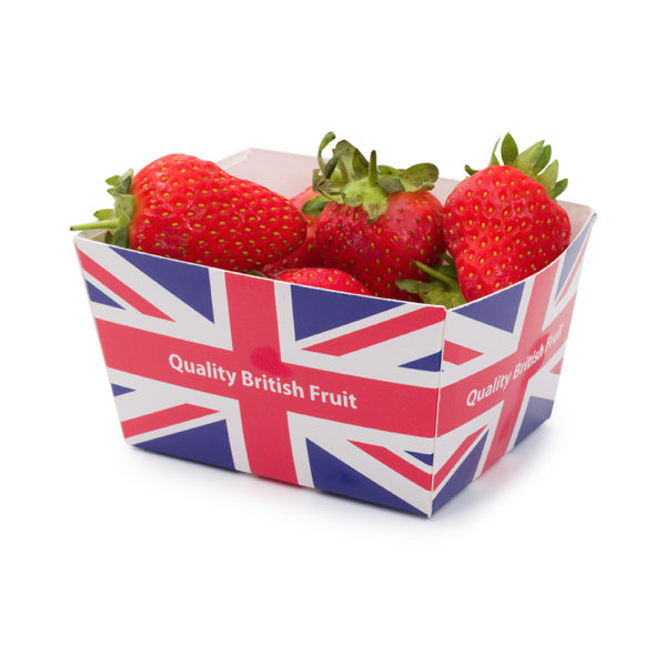Cardboard Union Jack Tray with Strawberries