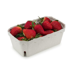 moulded fibre punnet with strawberries