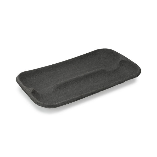 Black moulded fibre tray