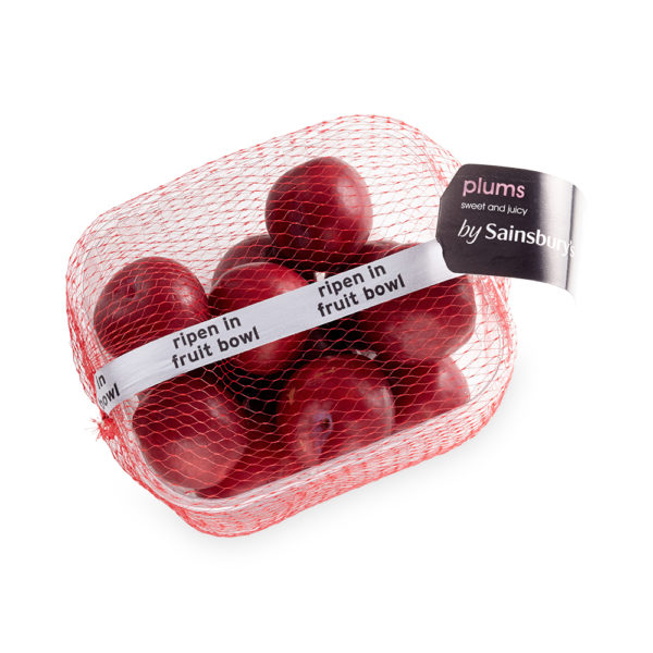 punnet for plums in Sainsbury's packaging