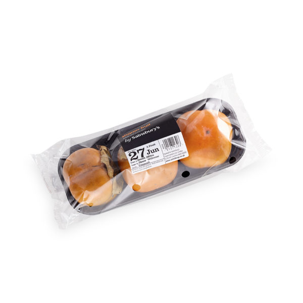 fruit punnet for sharon fruit in sainsbury's packaging