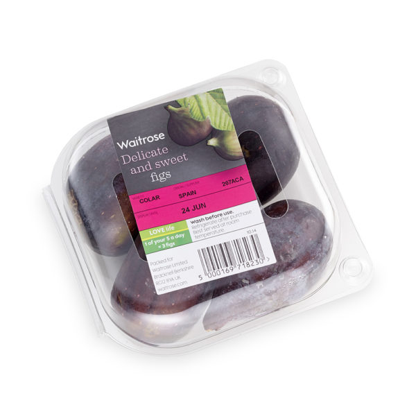 clamshell punnet with 4 figs in waitrose packaging