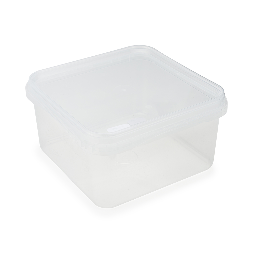 PP Clear Square Tub, Tamper Evident 181x181x98mm - Westpak