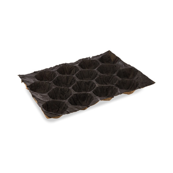 Brown and Black cavity tray paper liner for round fruit