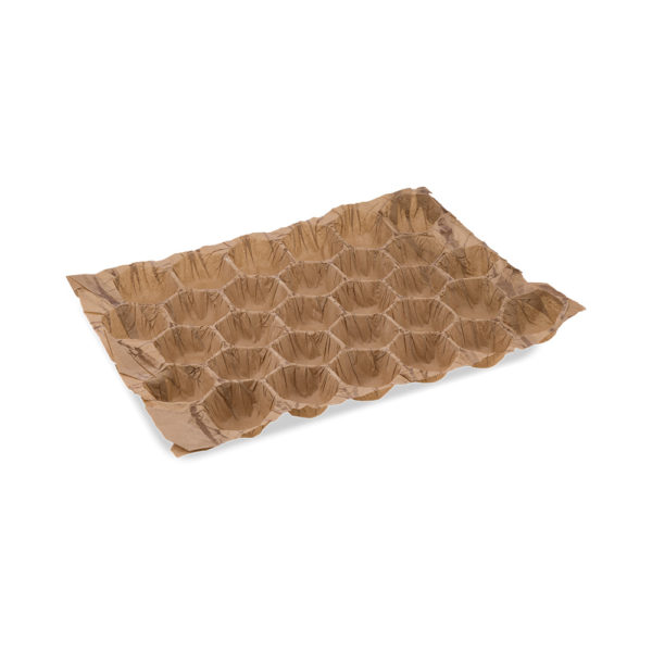 Brown cavity tray paper liner for round fruit