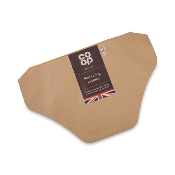 co-op branded paper living lettuce sleeve