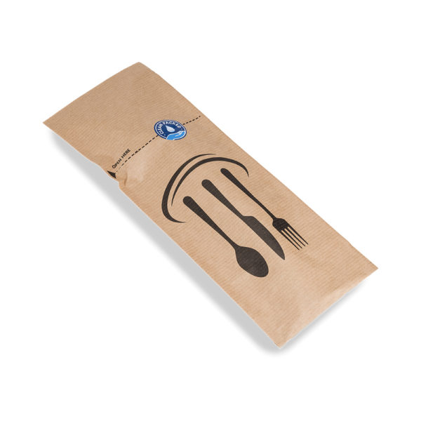 kraft sealable paper cutlery bag