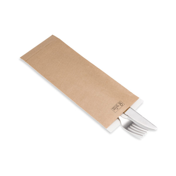 kraft sealable paper cutlery bag