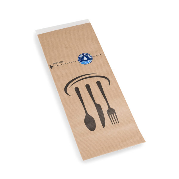 kraft sealable paper cutlery bag