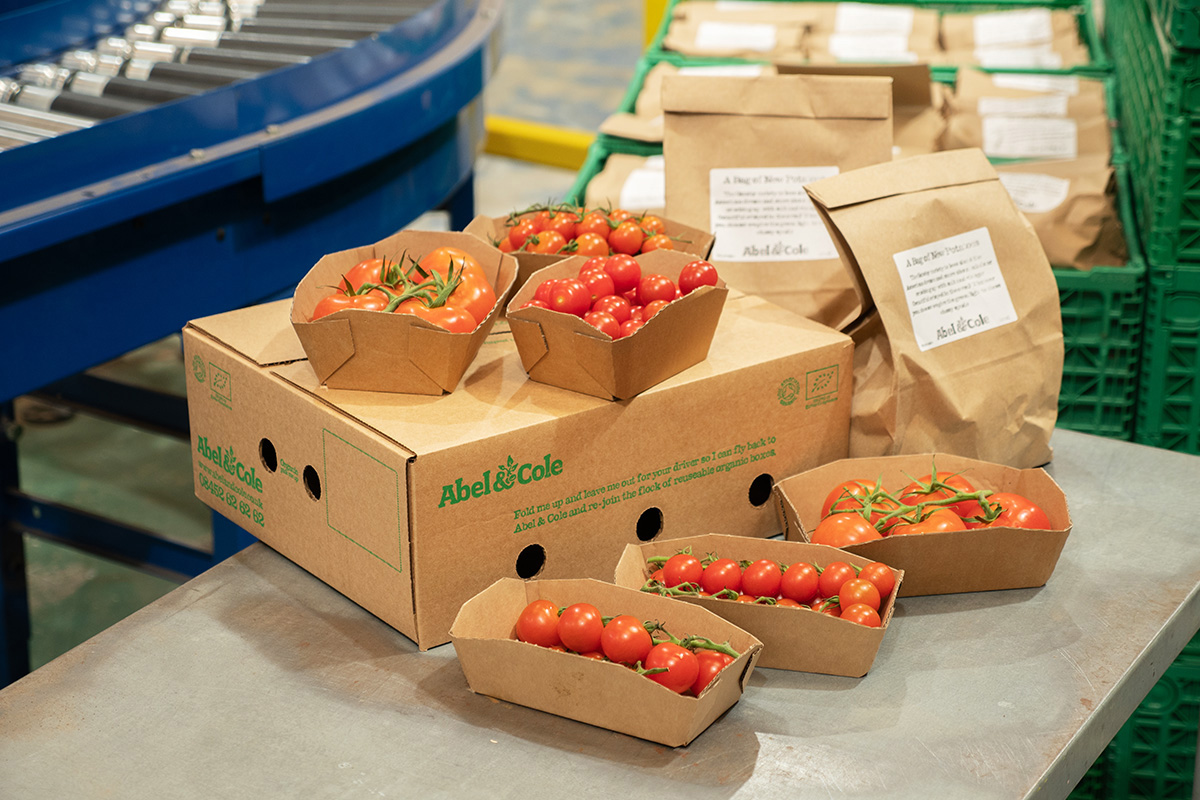 custom food boxes, abel and cole, tomatoes