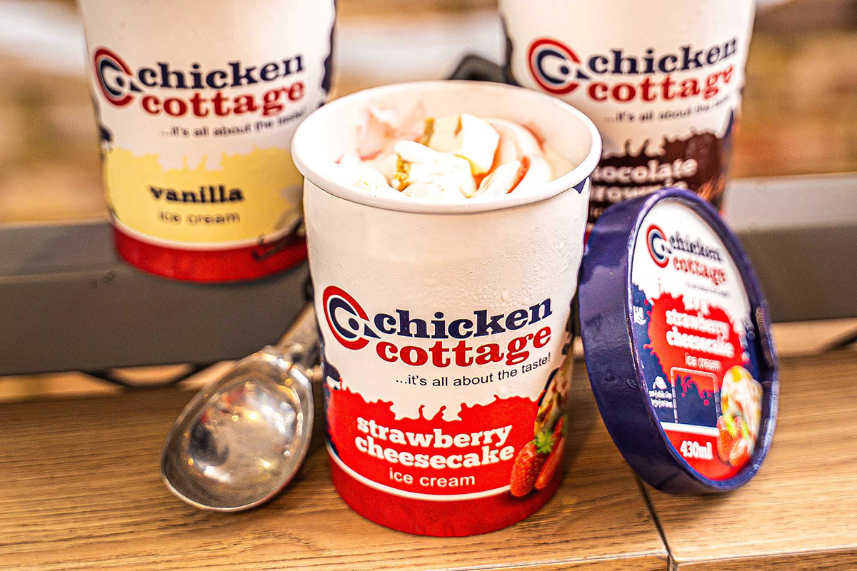 custom food packaging, chicken cottage ice cream