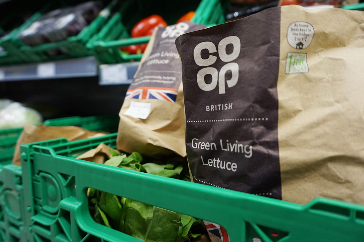 custom food packaging, coop living lettuce sleeves