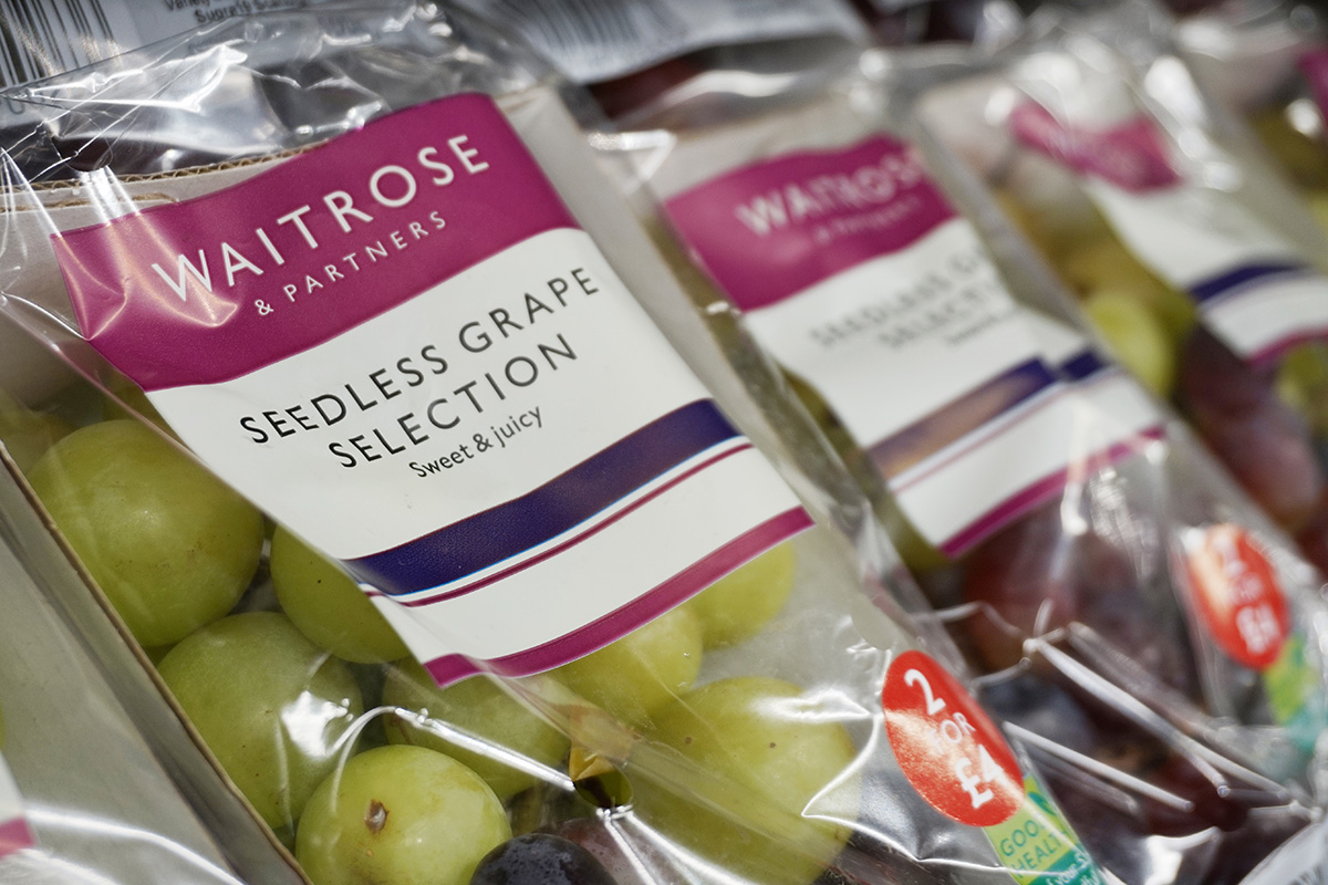 custom food packaging, waitrose seedless grapes