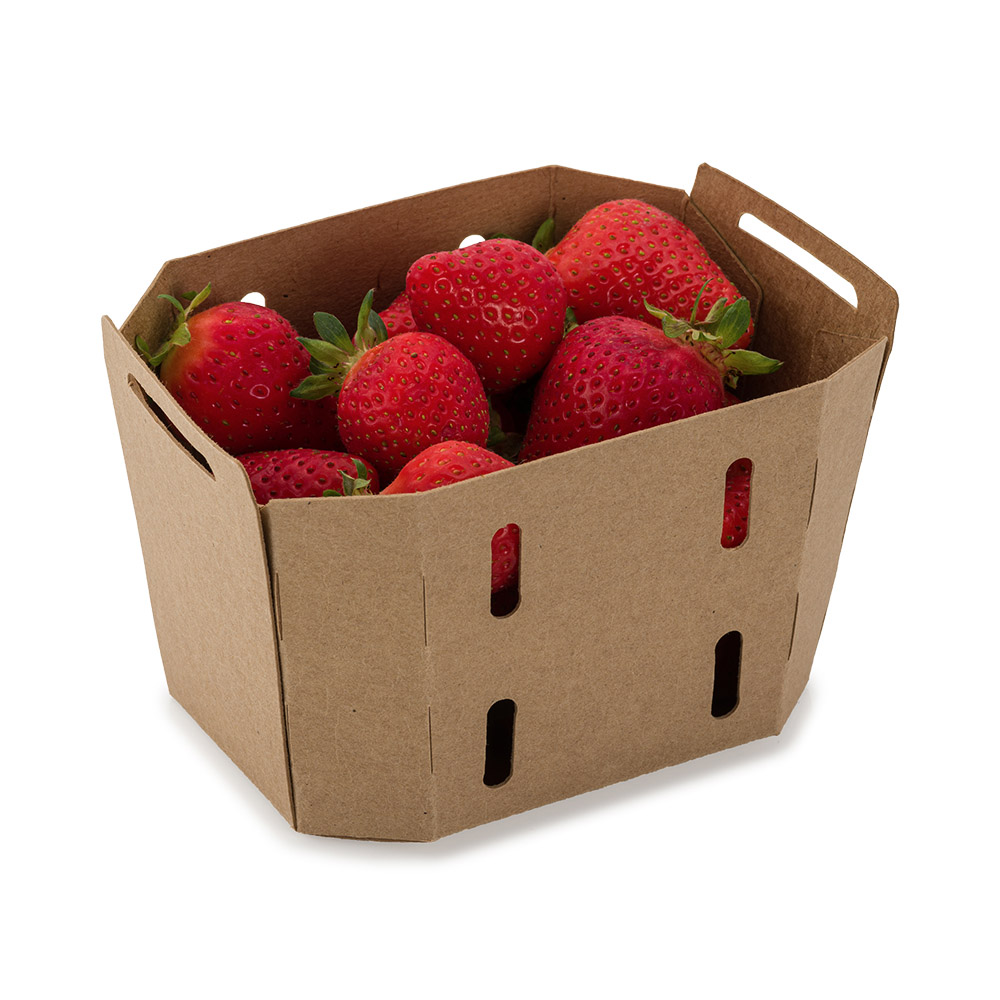 recyclable food packaging, recyclable punnets and trays, strawberry punnet