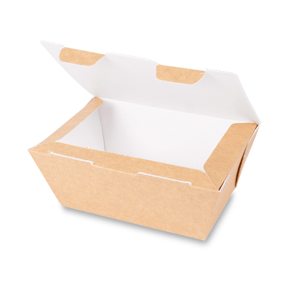 recyclable hot food packaging box with lid