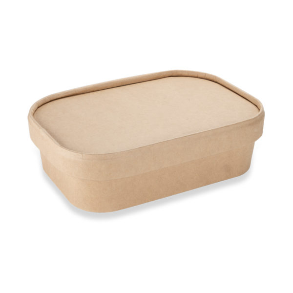 Kraft-Rectangular-Hot-Food-Container-750ml-With-Lid